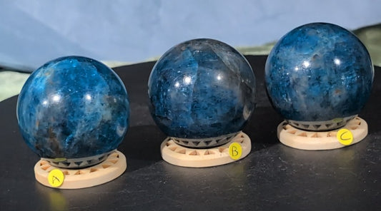 Sparkly Blue Apatite Spheres