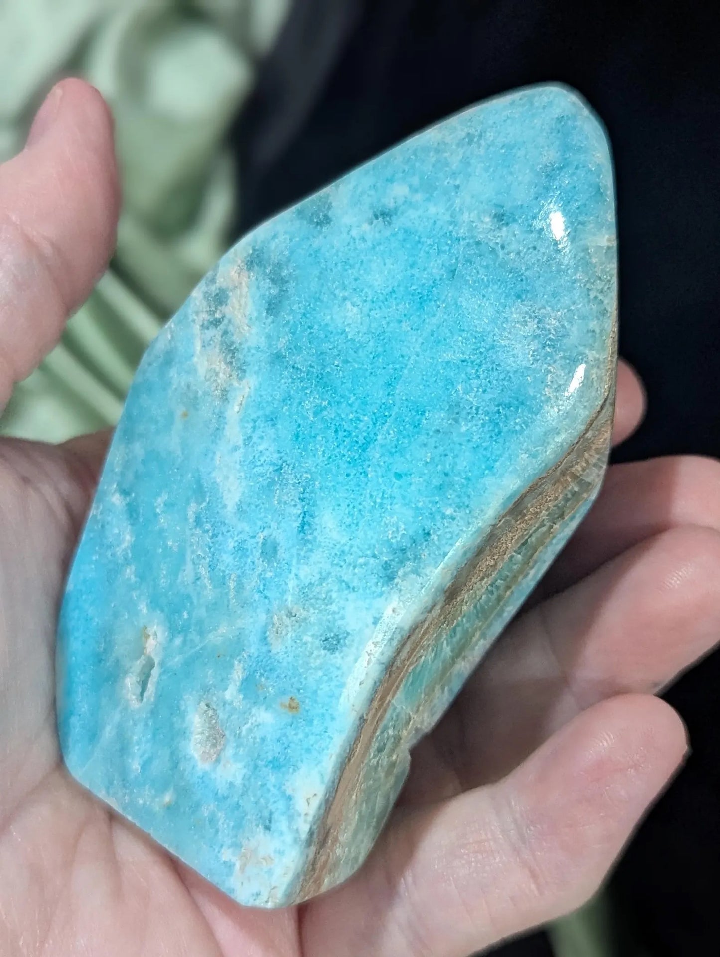 Blue Aragonite with Smithsonite Freeform