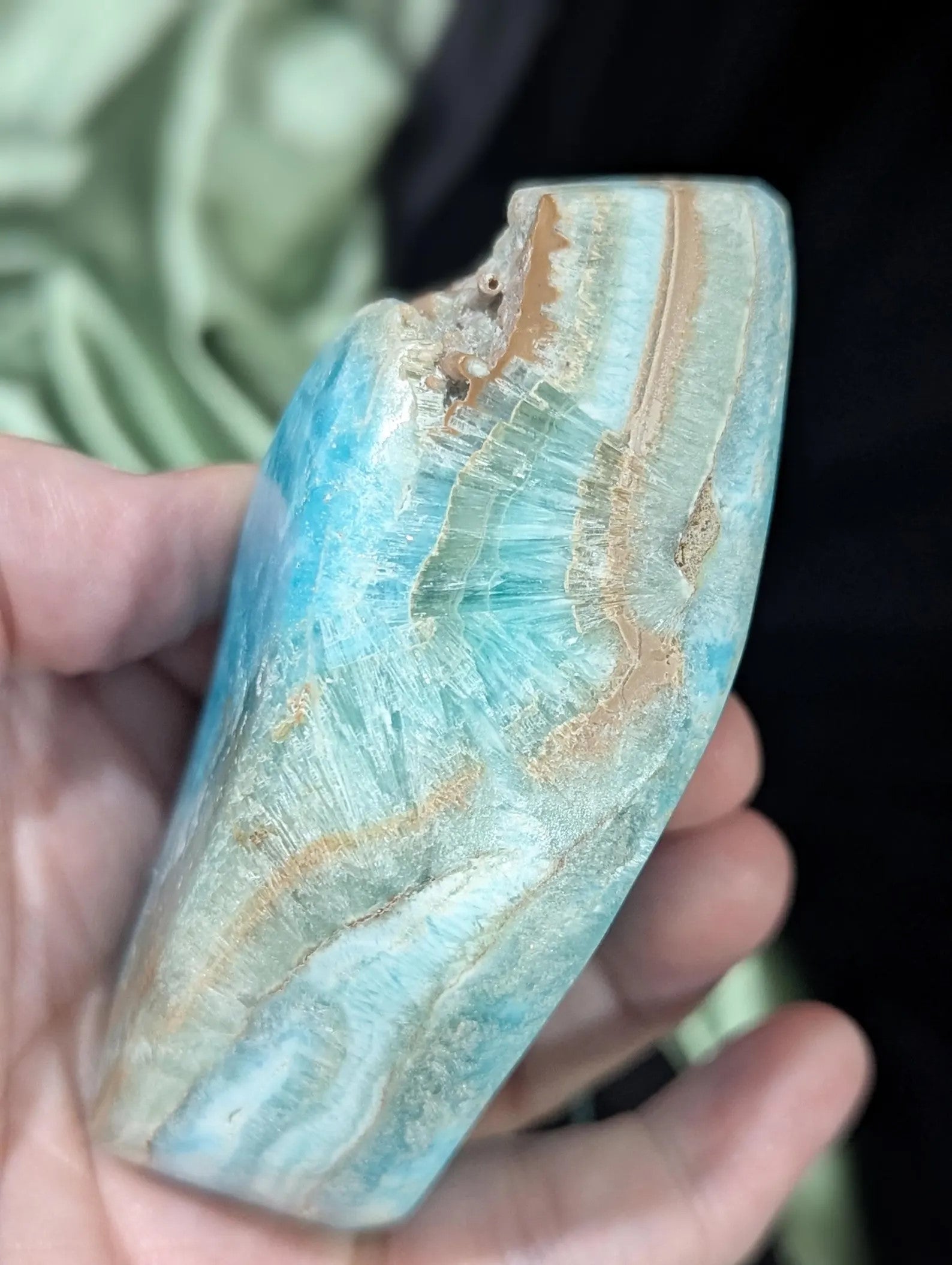 Blue Aragonite with Smithsonite Freeform