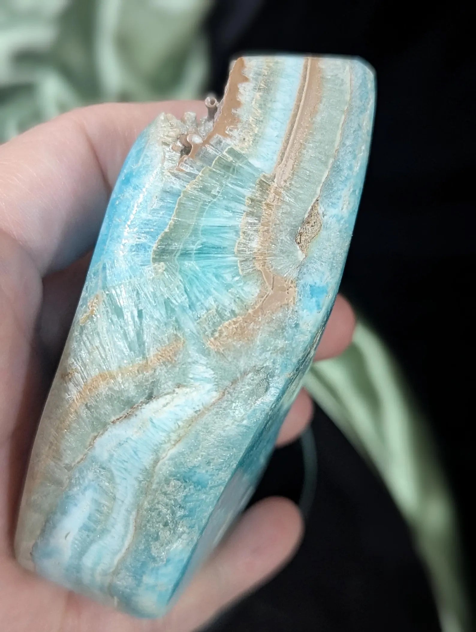 Blue Aragonite with Smithsonite Freeform