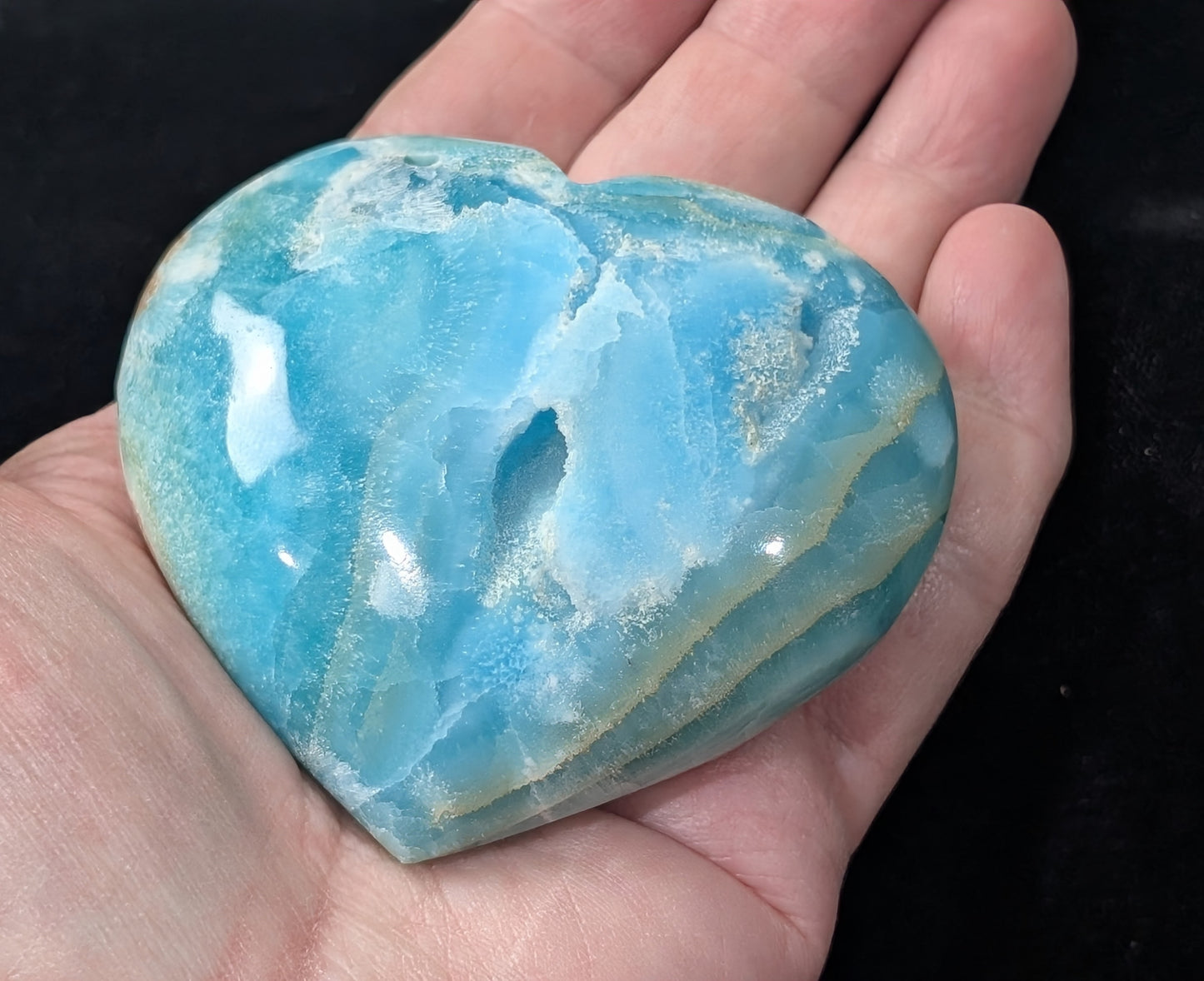Blue Aragonite Heart