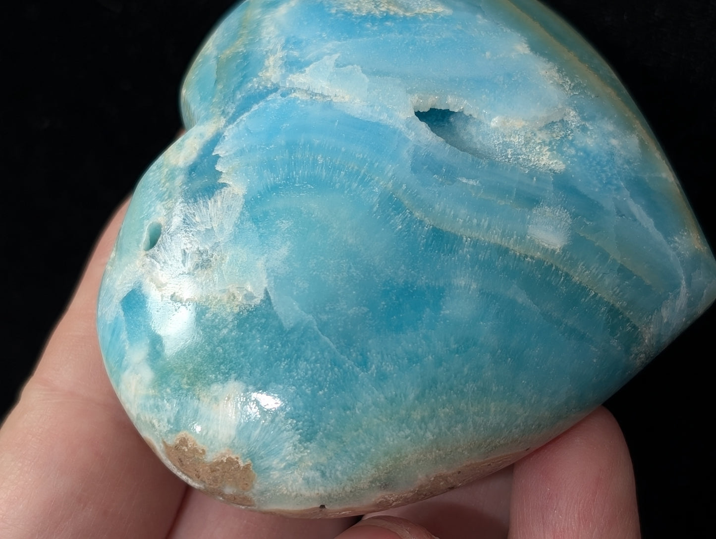 Blue Aragonite Heart