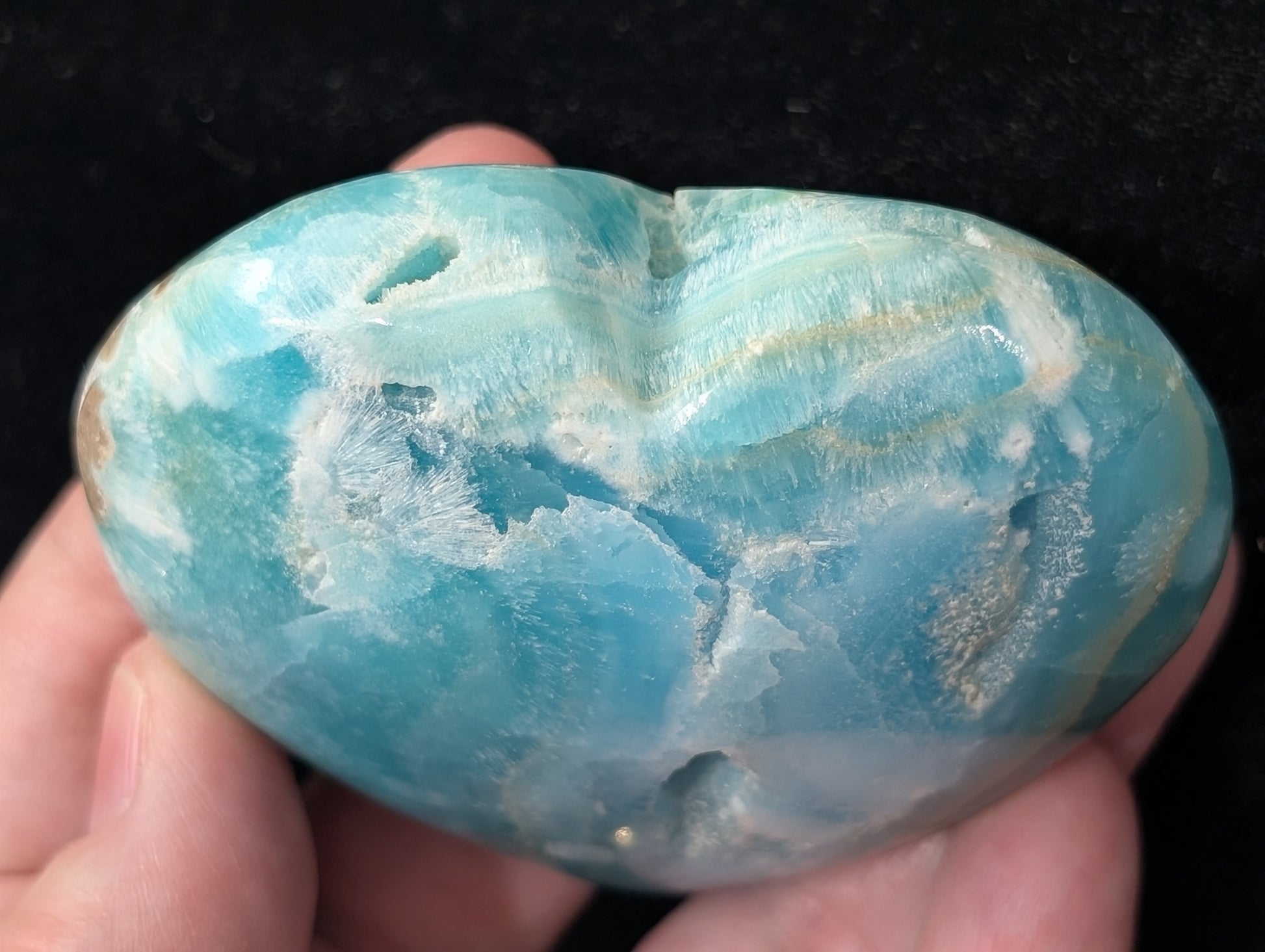 Blue Aragonite Heart