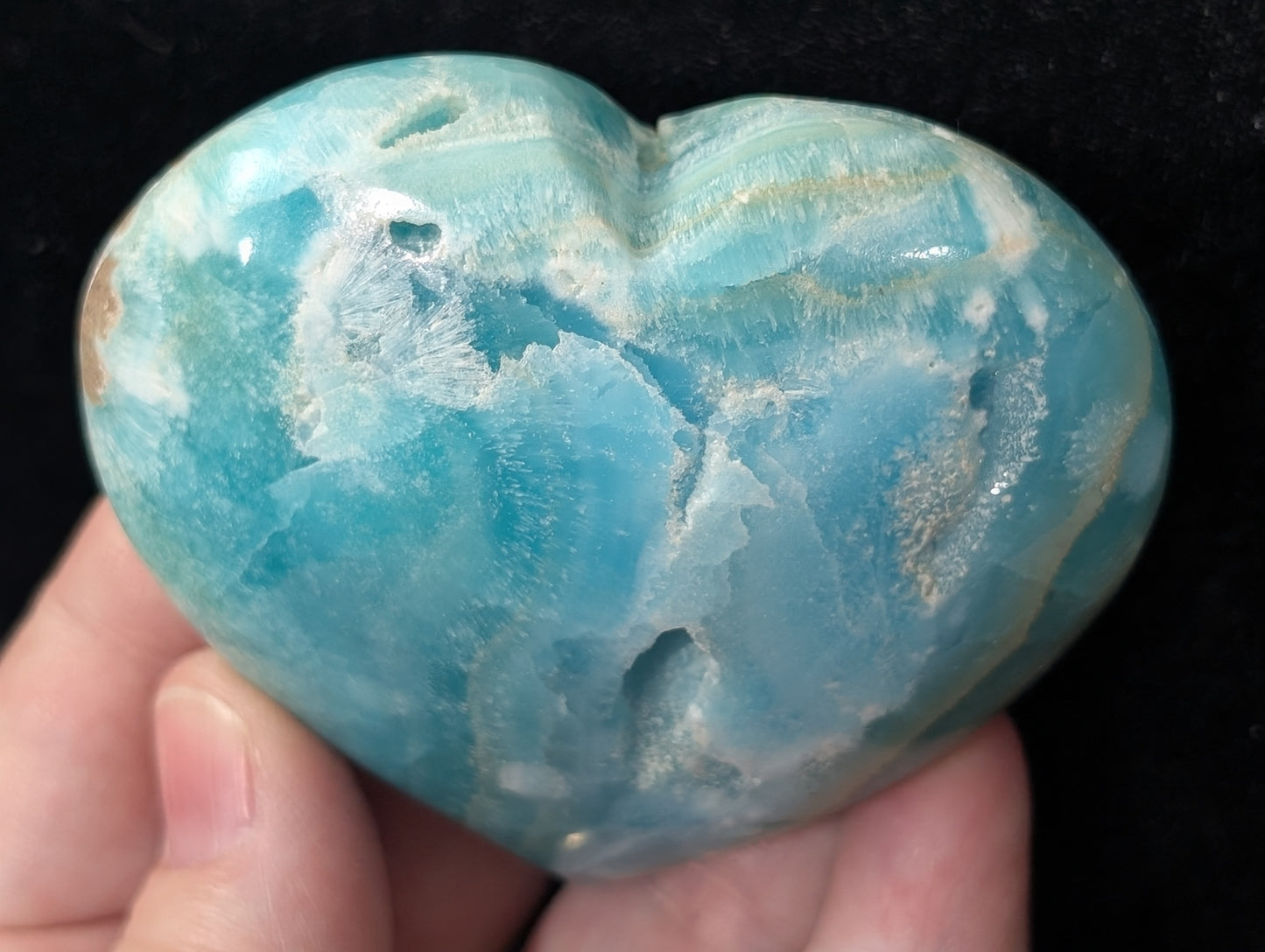 Blue Aragonite Heart