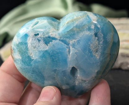 Blue Aragonite Heart