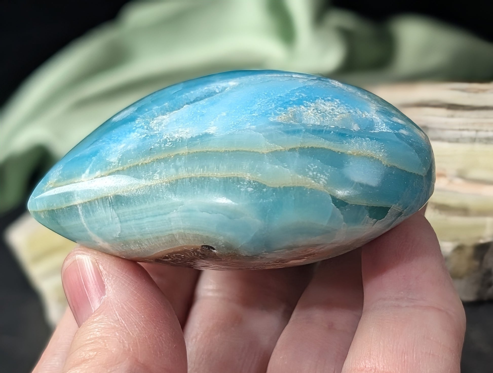 Blue Aragonite Heart