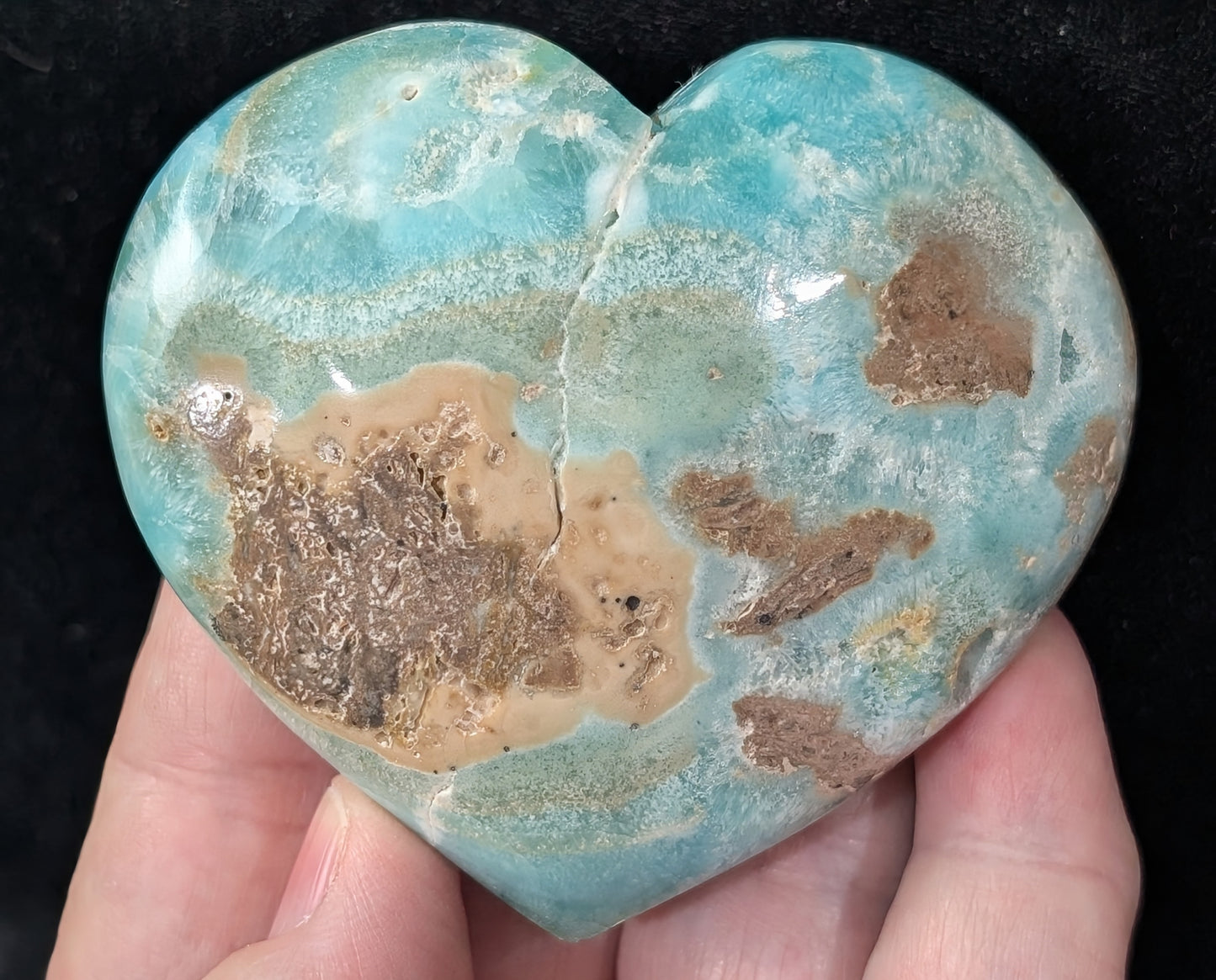 Blue Aragonite Heart