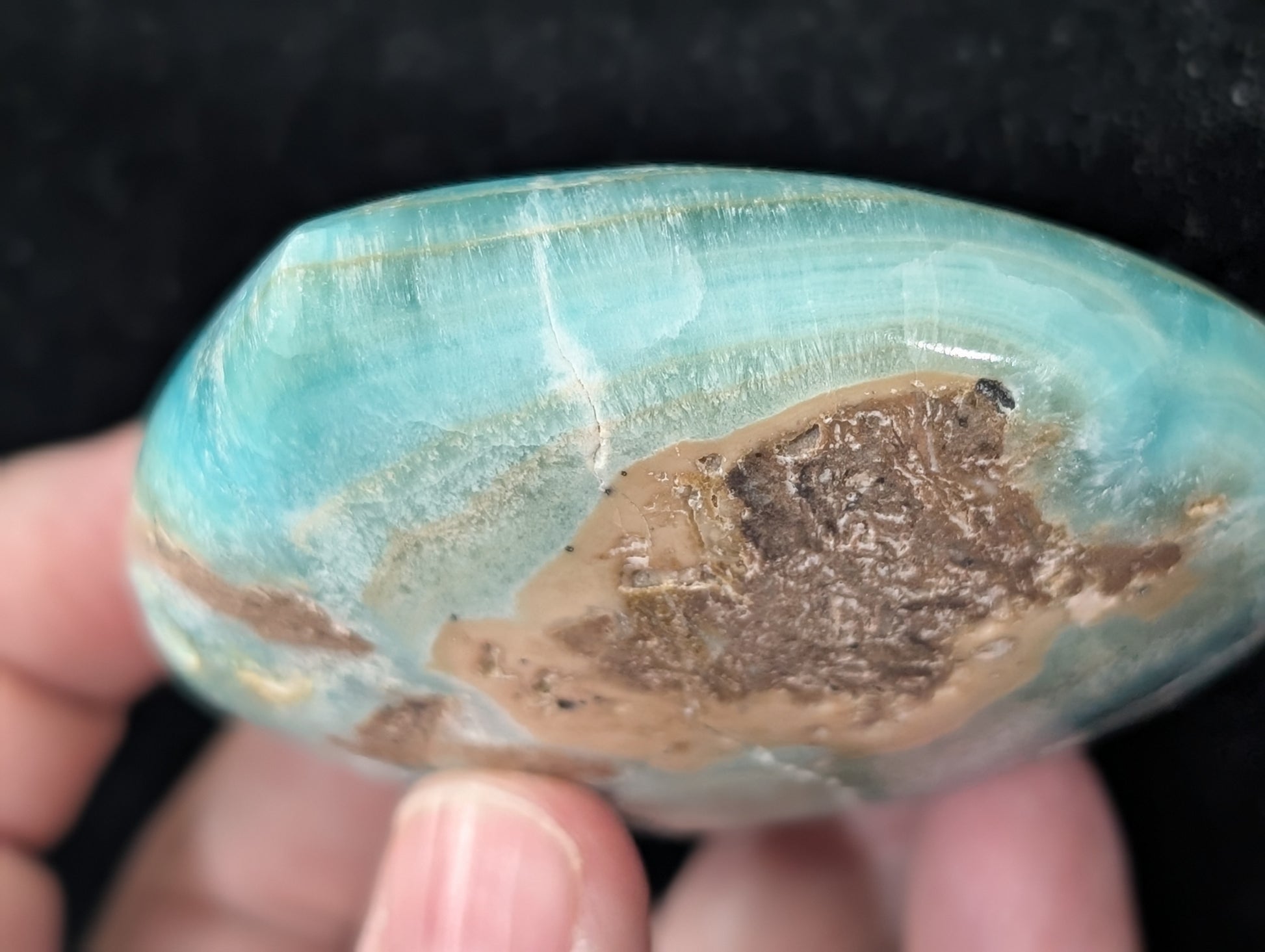 Blue Aragonite Heart