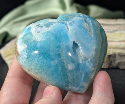 Blue Aragonite Heart