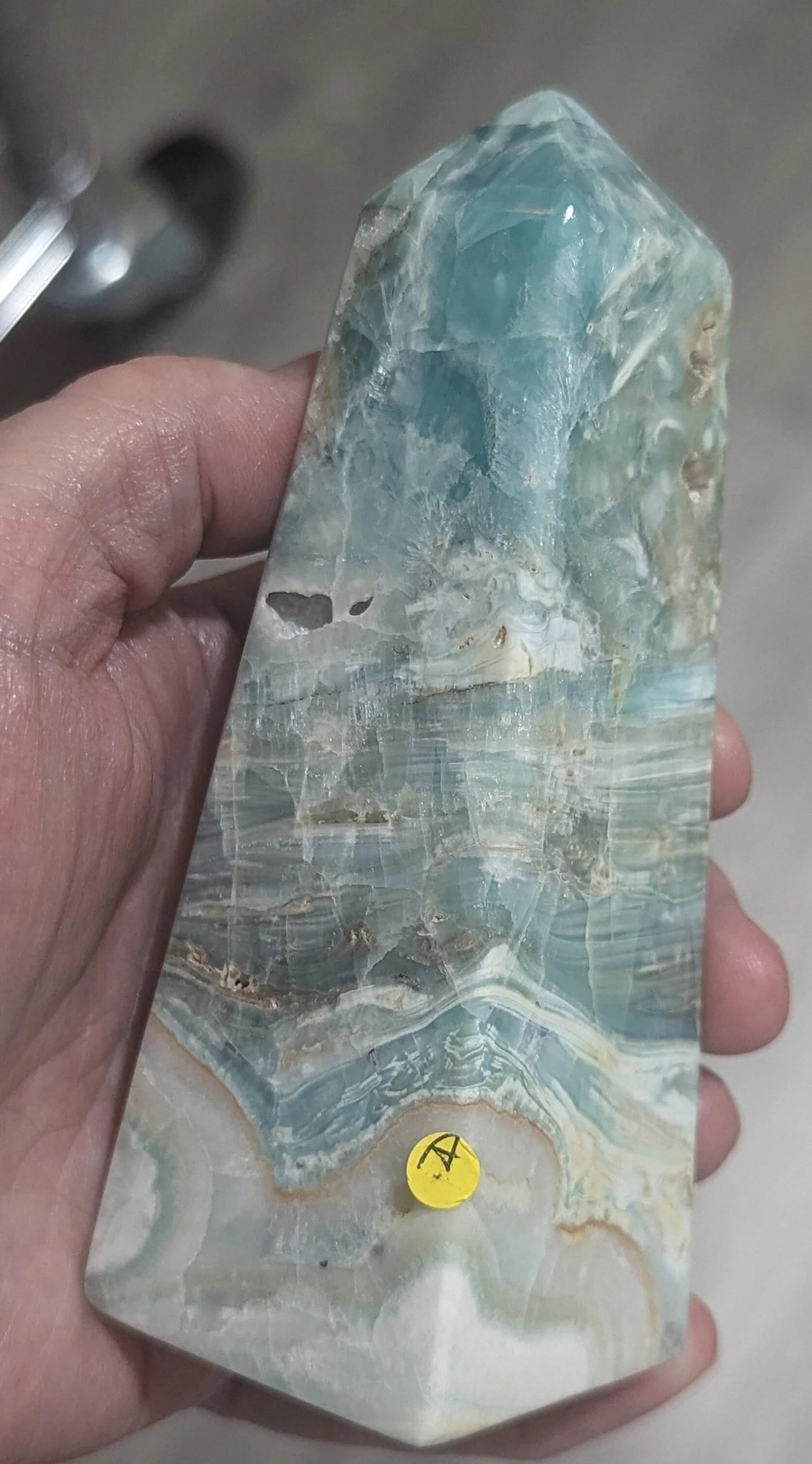 Blue Aragonite Tower 1A2