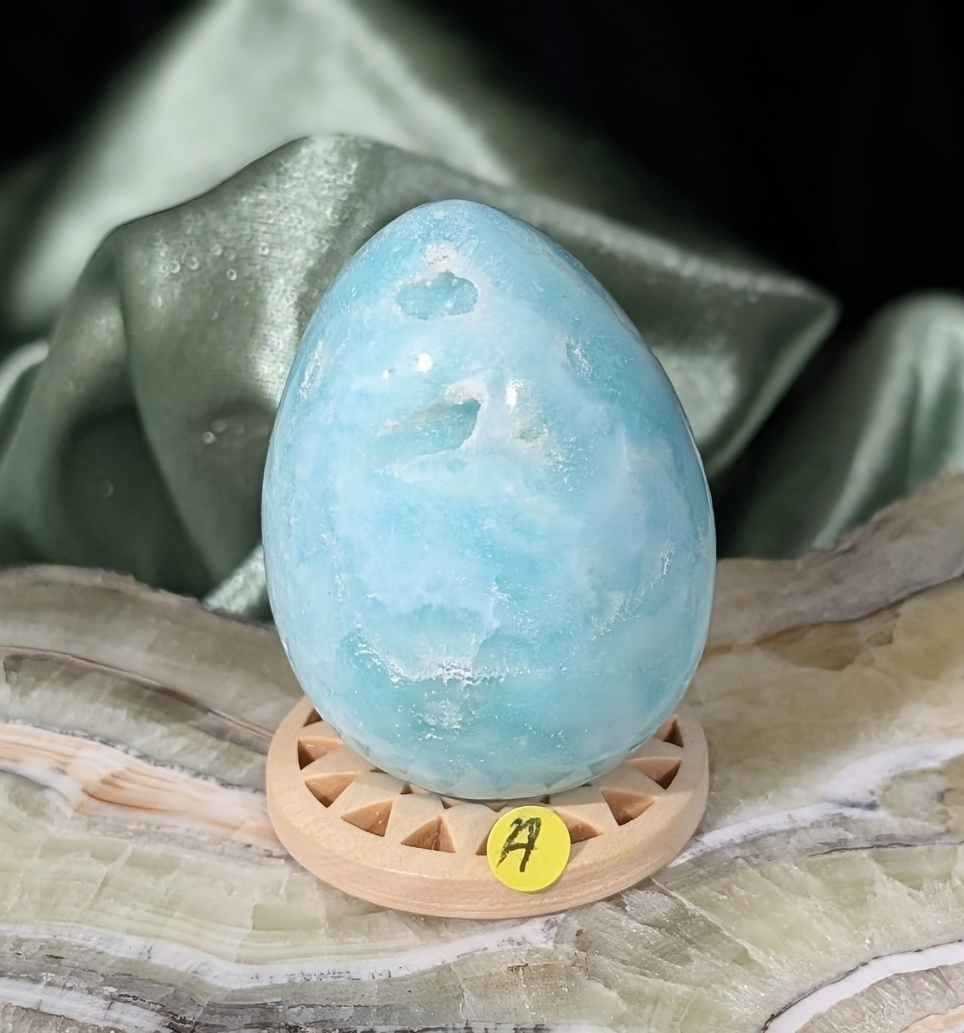 Blue Aragonite and Smithsonite Egg
