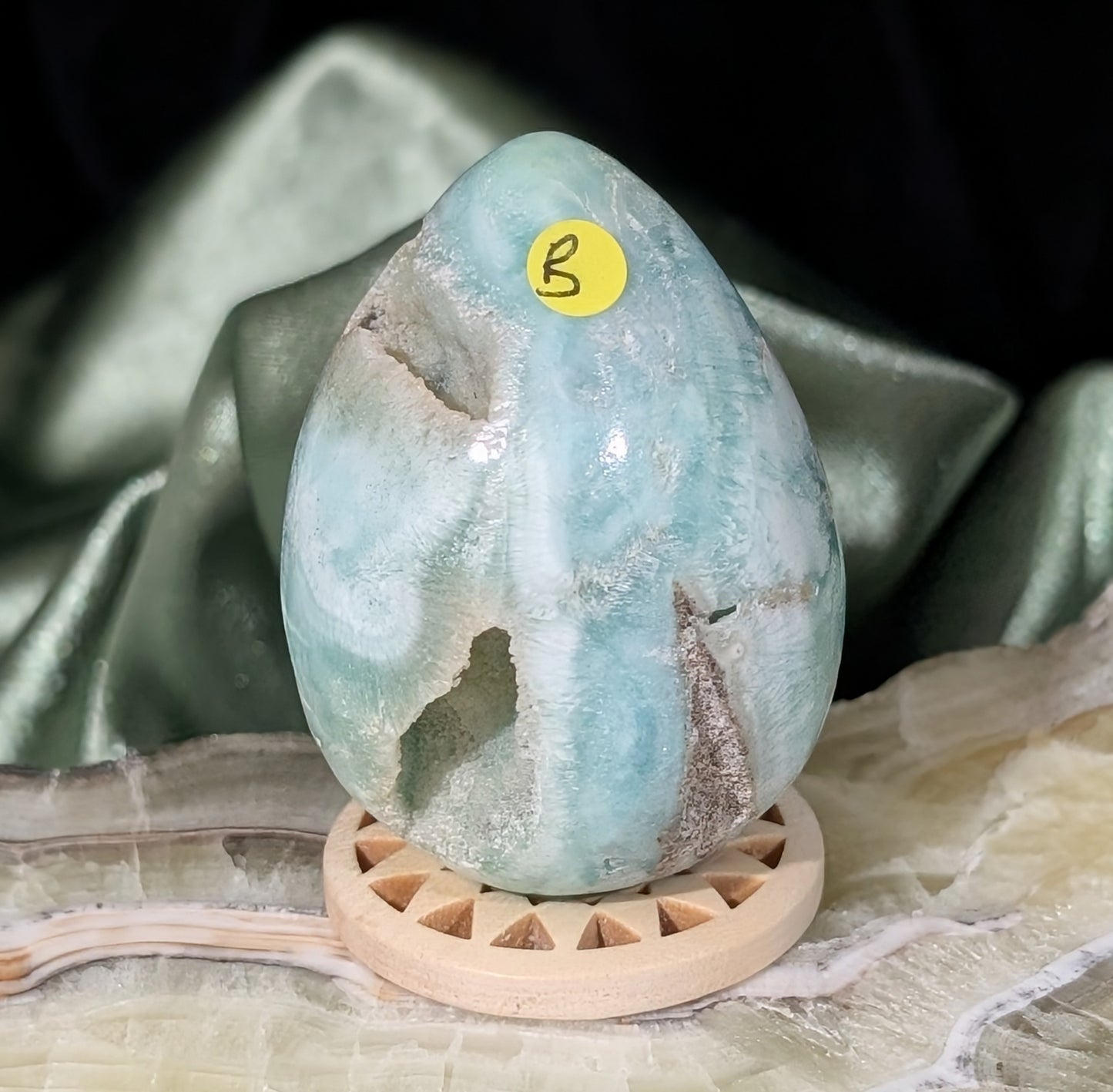 Blue Aragonite and Smithsonite Egg