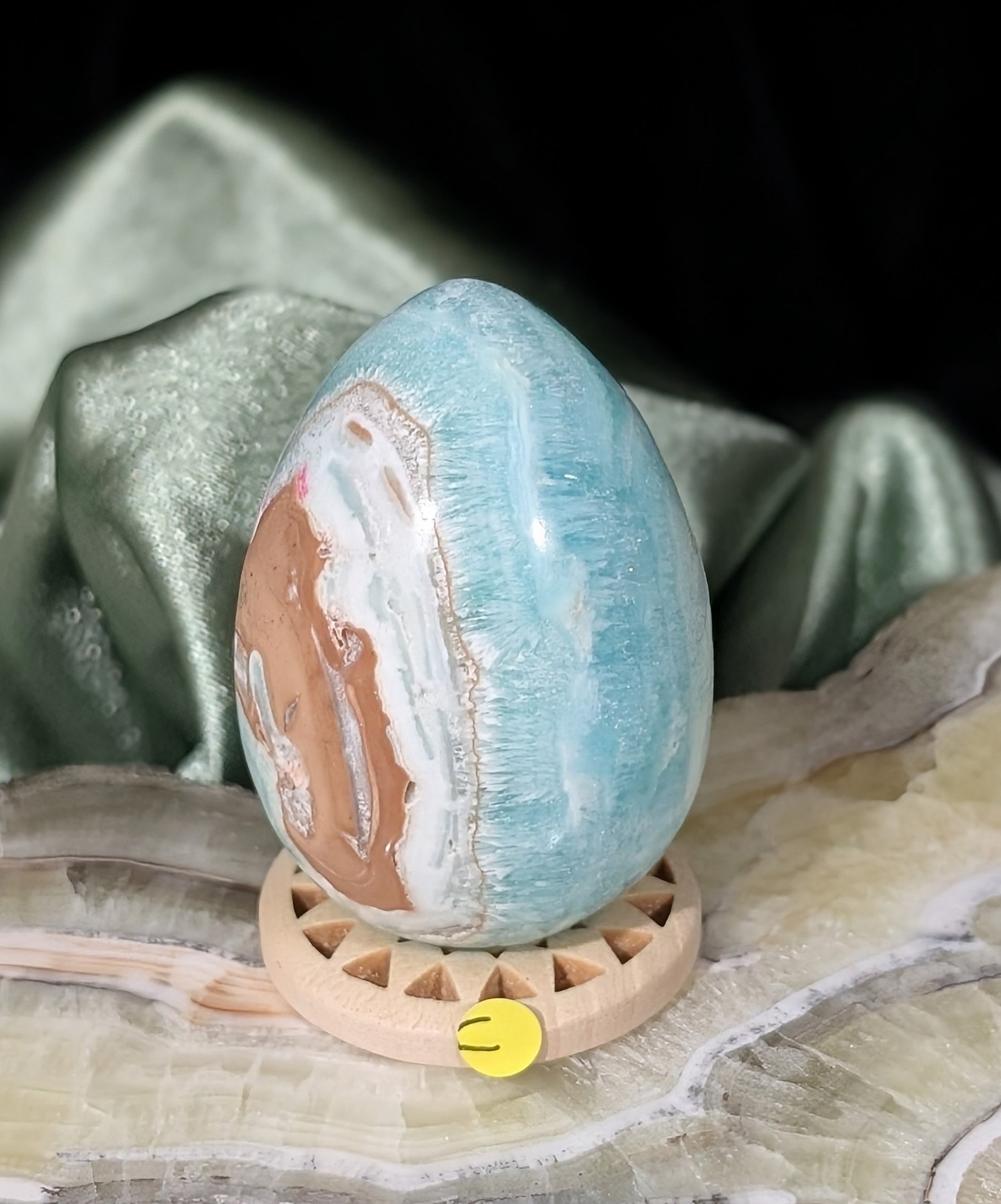 Blue Aragonite and Smithsonite Egg