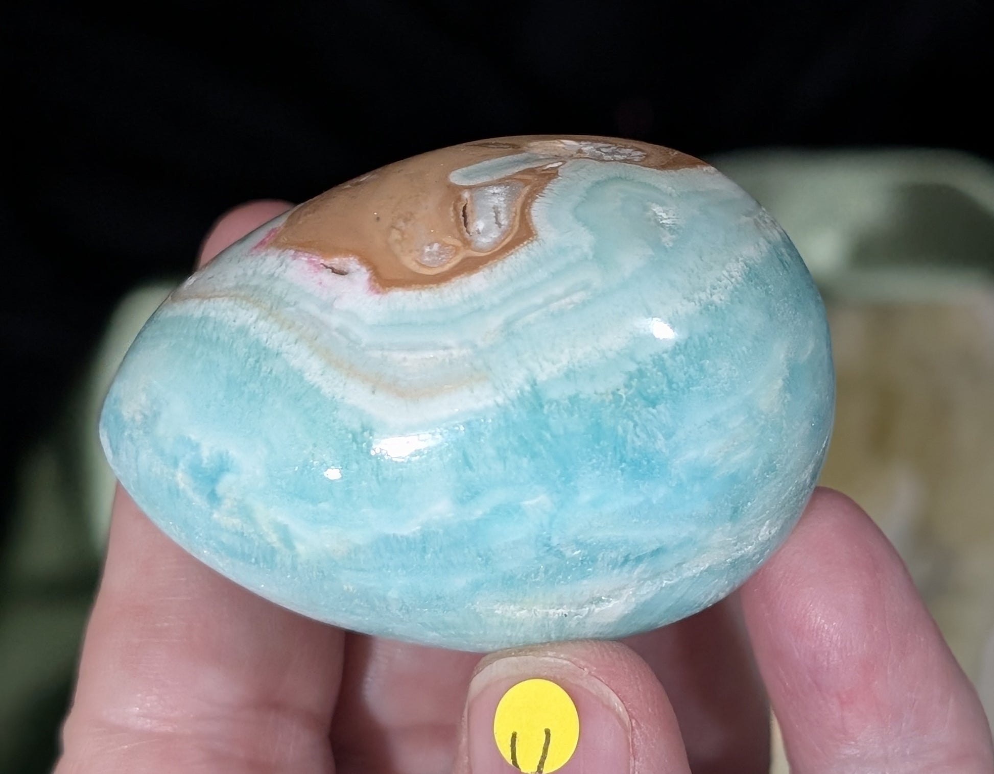 Blue Aragonite and Smithsonite Egg