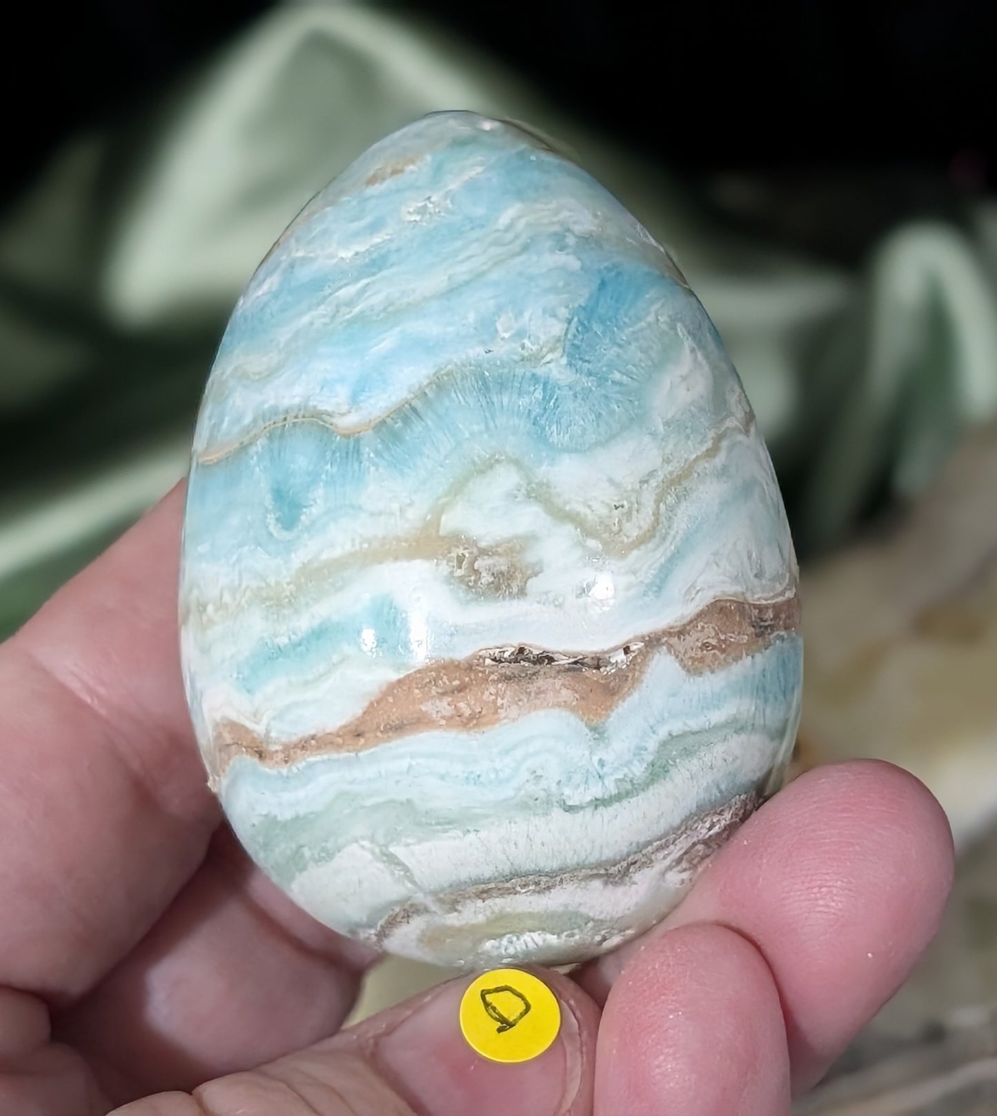 Blue Aragonite and Smithsonite Egg