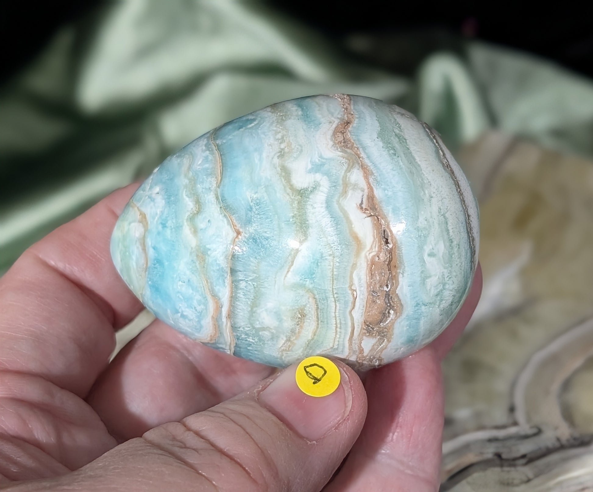 Blue Aragonite and Smithsonite Egg
