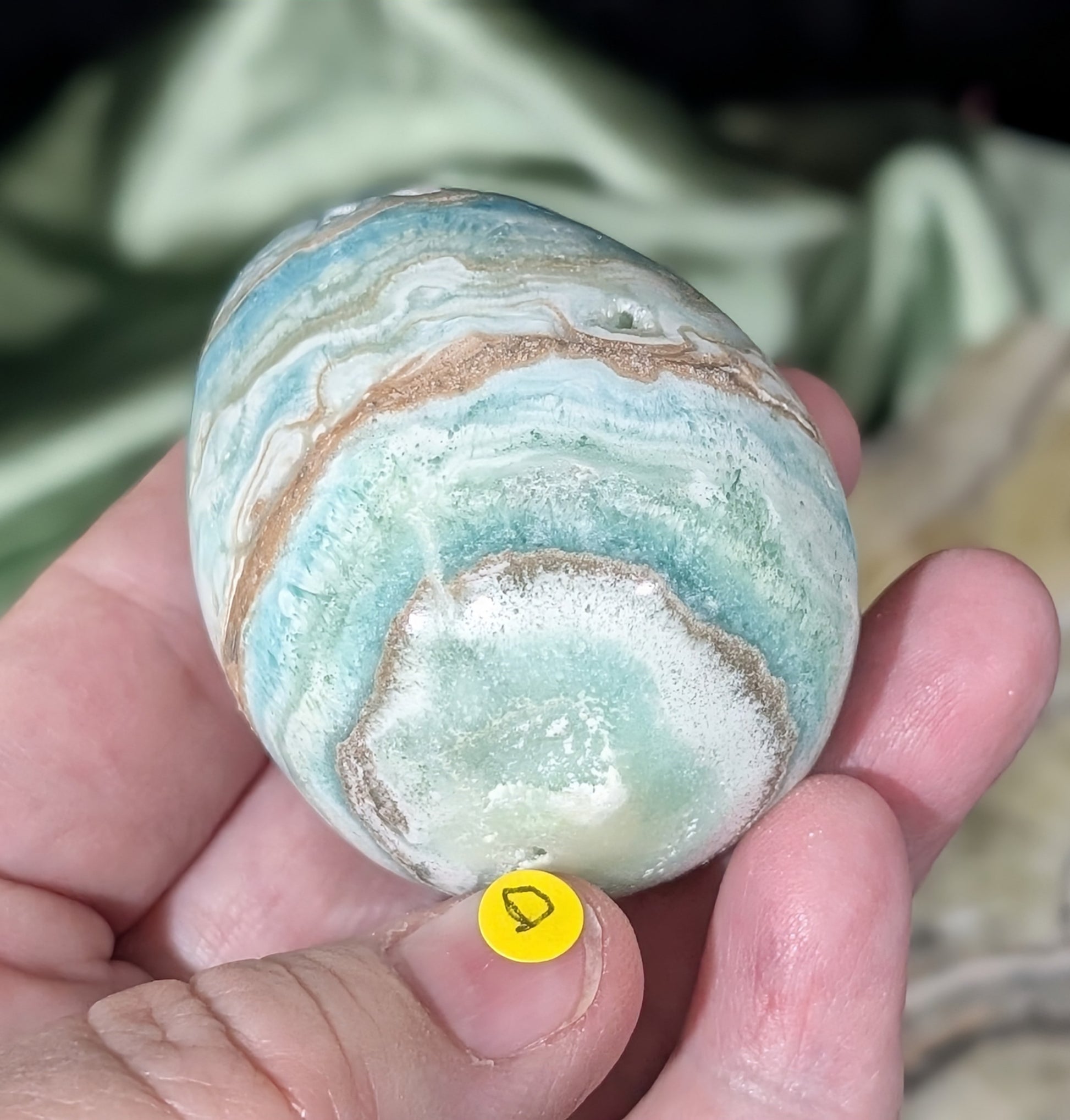 Blue Aragonite and Smithsonite Egg