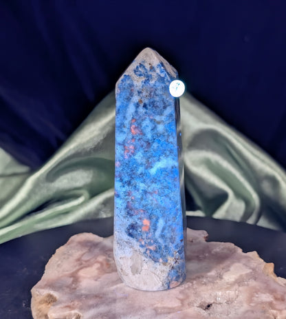 UV Reactive Blue Hackmanite Tower