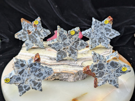 Blue Marcasite Crystal Snowflakes