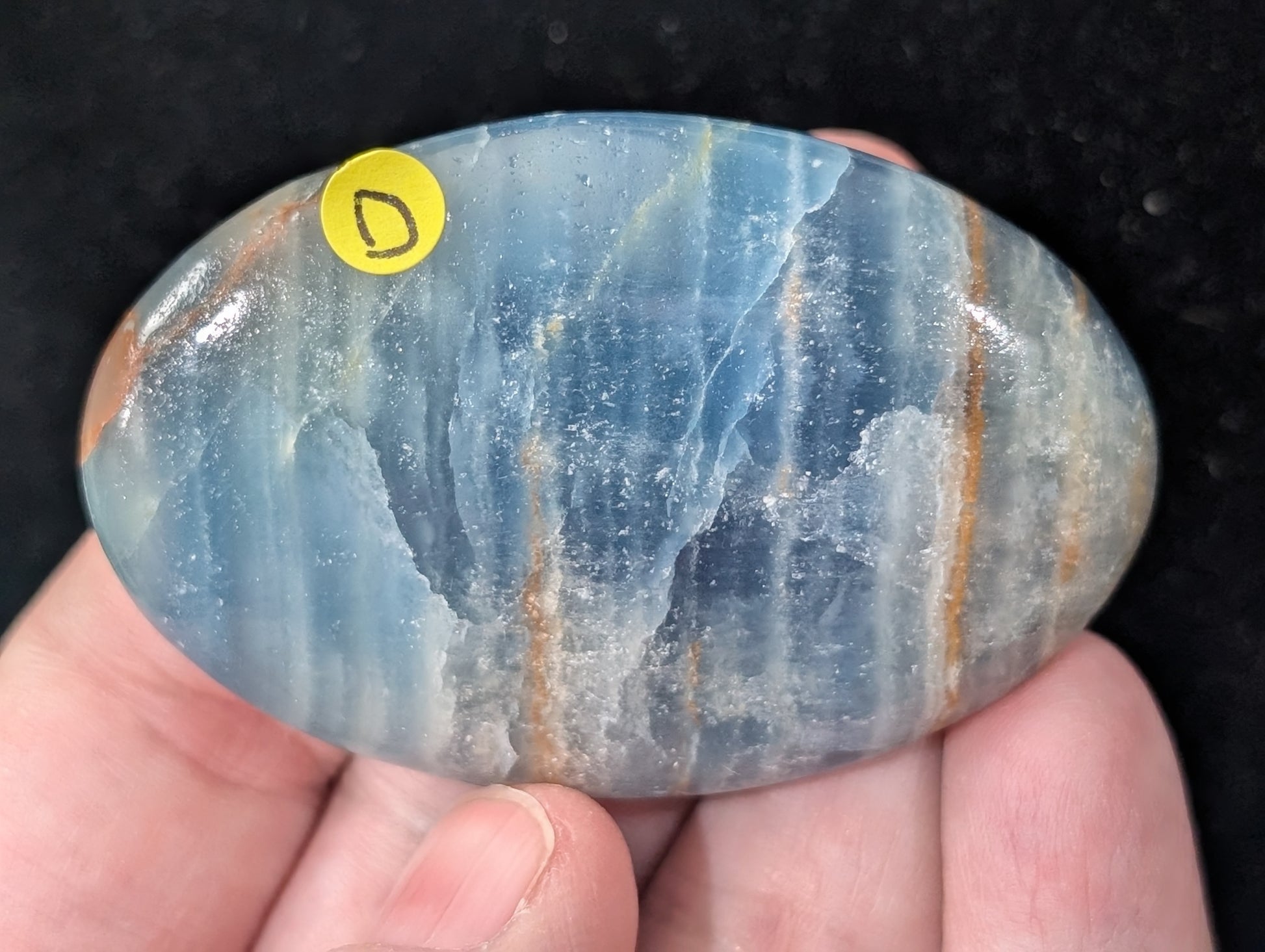 Blue Onyx Palm Stone