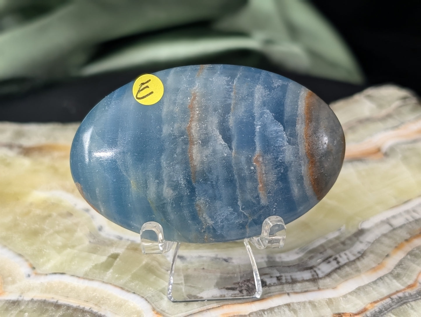 Blue Onyx Palm Stone