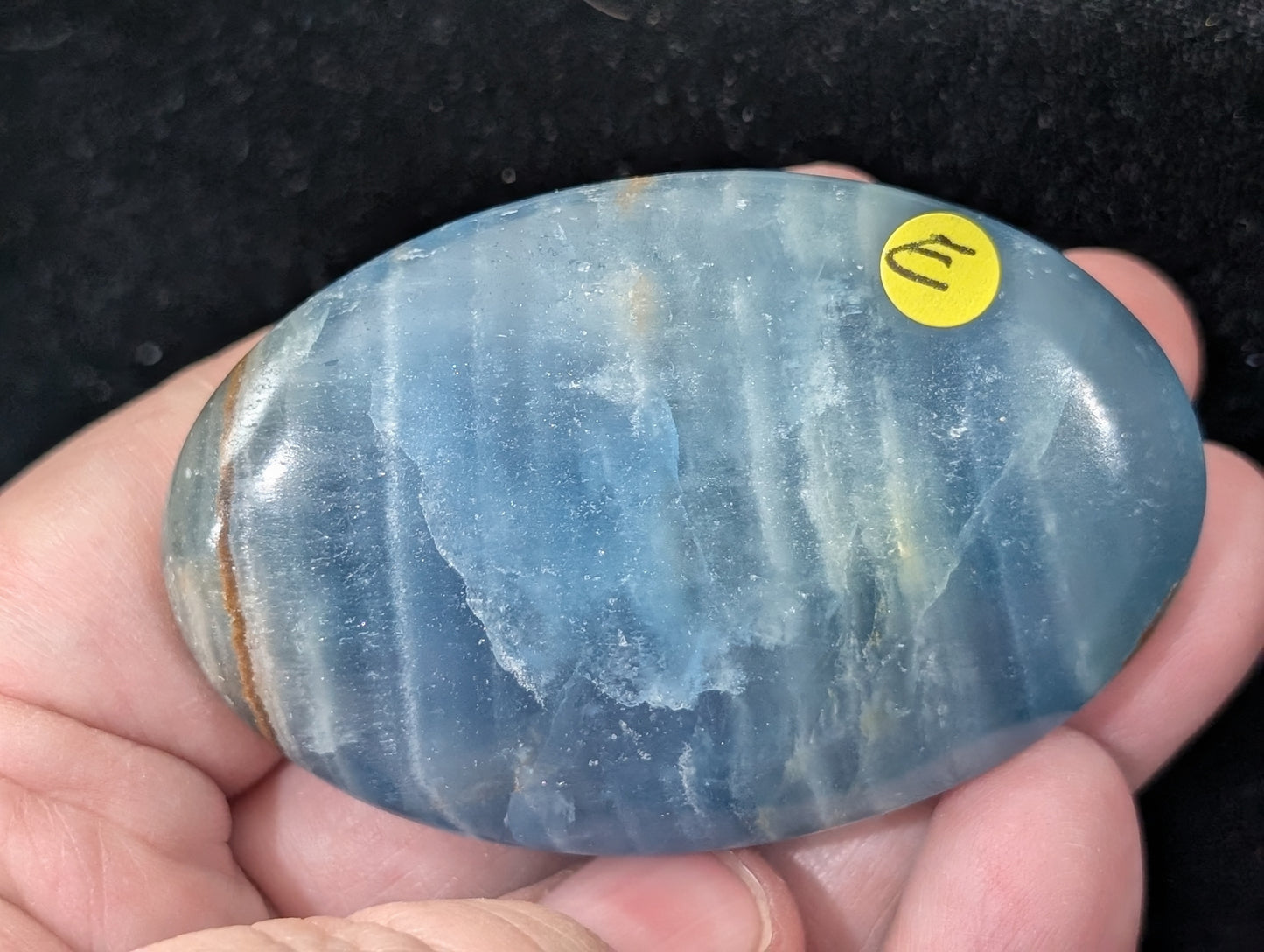 Blue Onyx Palm Stone