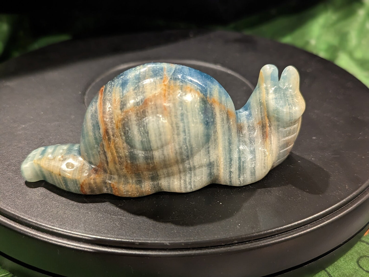 Blue Onyx Snail Figurine ~ Crystal Snail