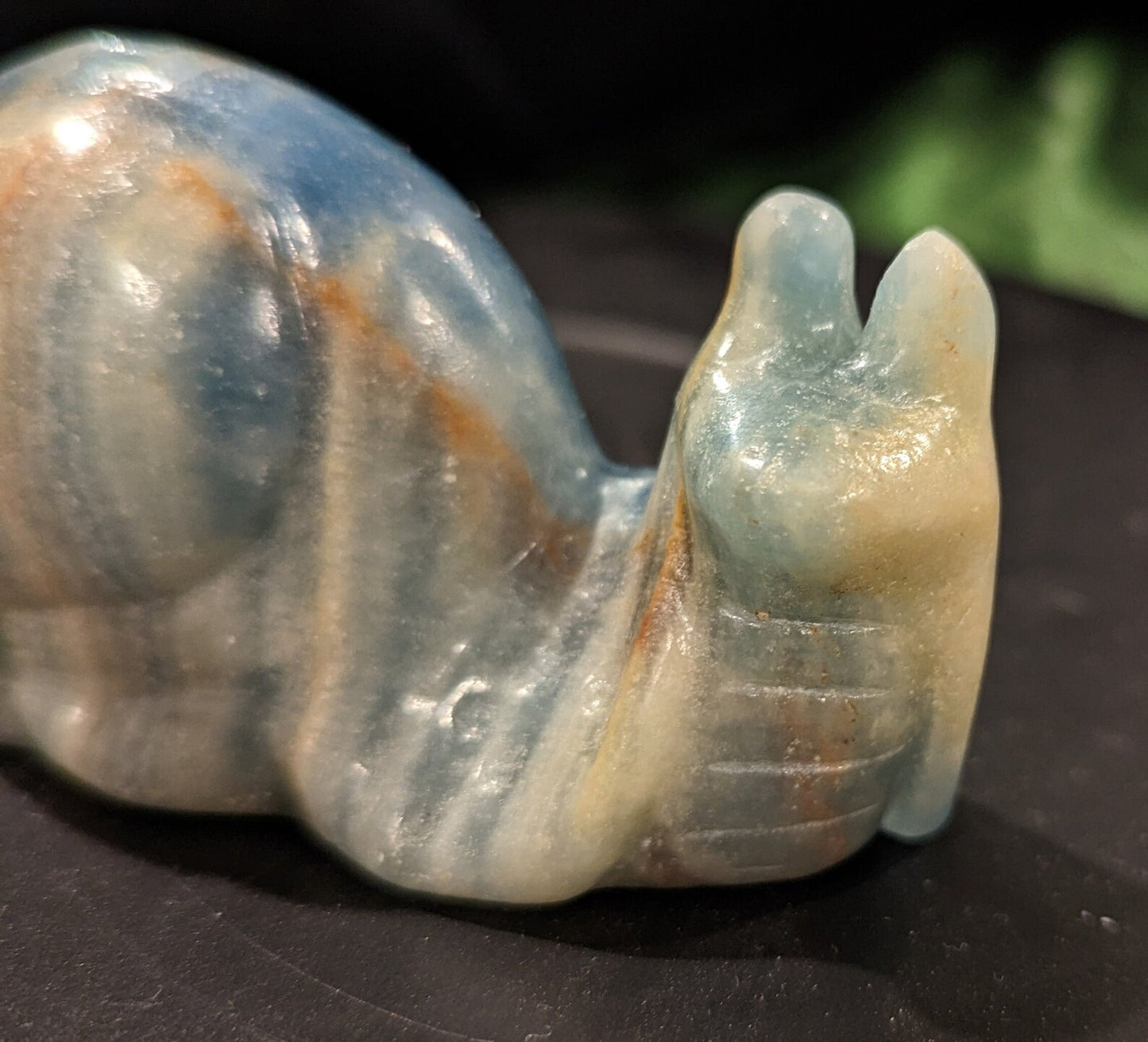 Blue Onyx Snail Figurine ~ Crystal Snail
