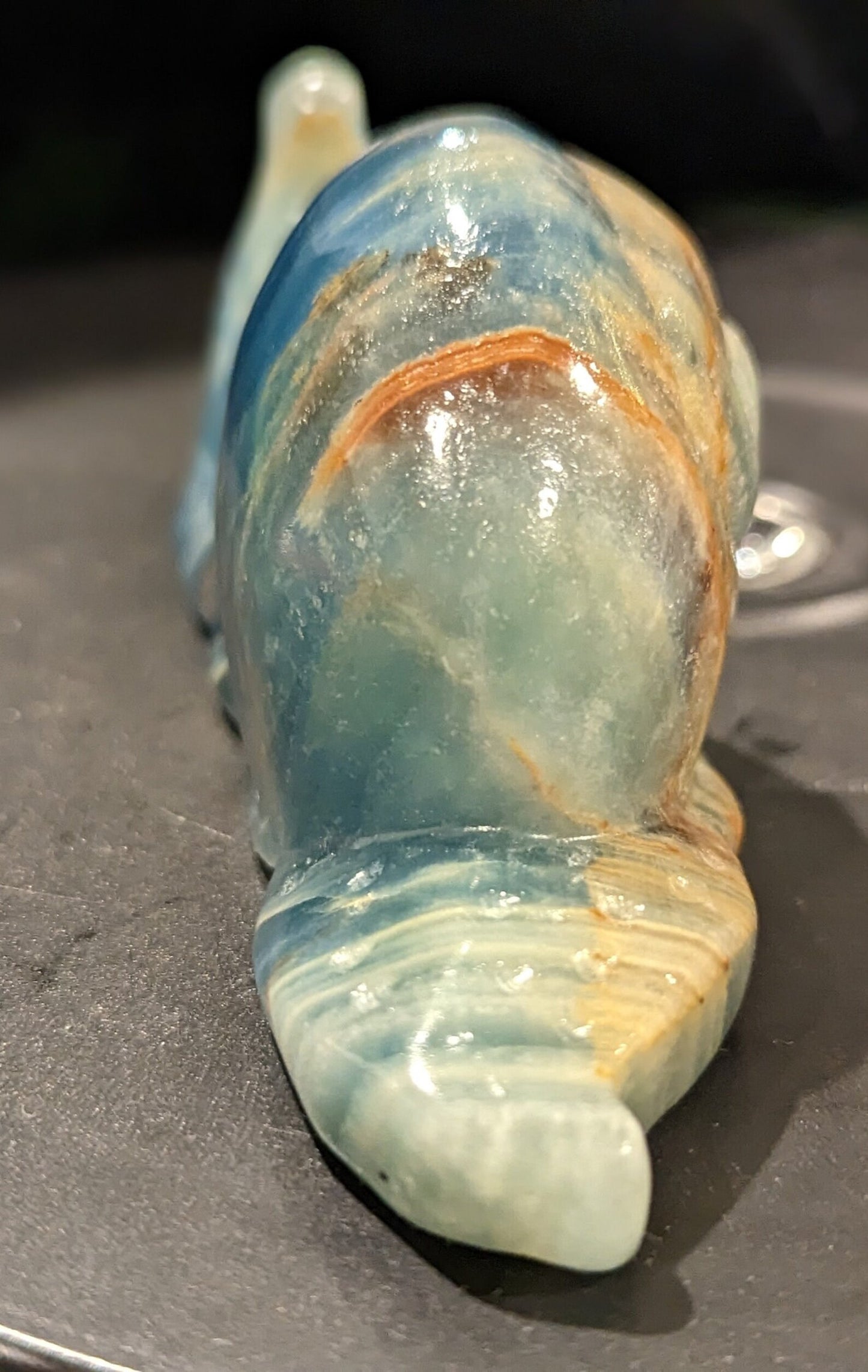 Blue Onyx Snail Figurine ~ Crystal Snail