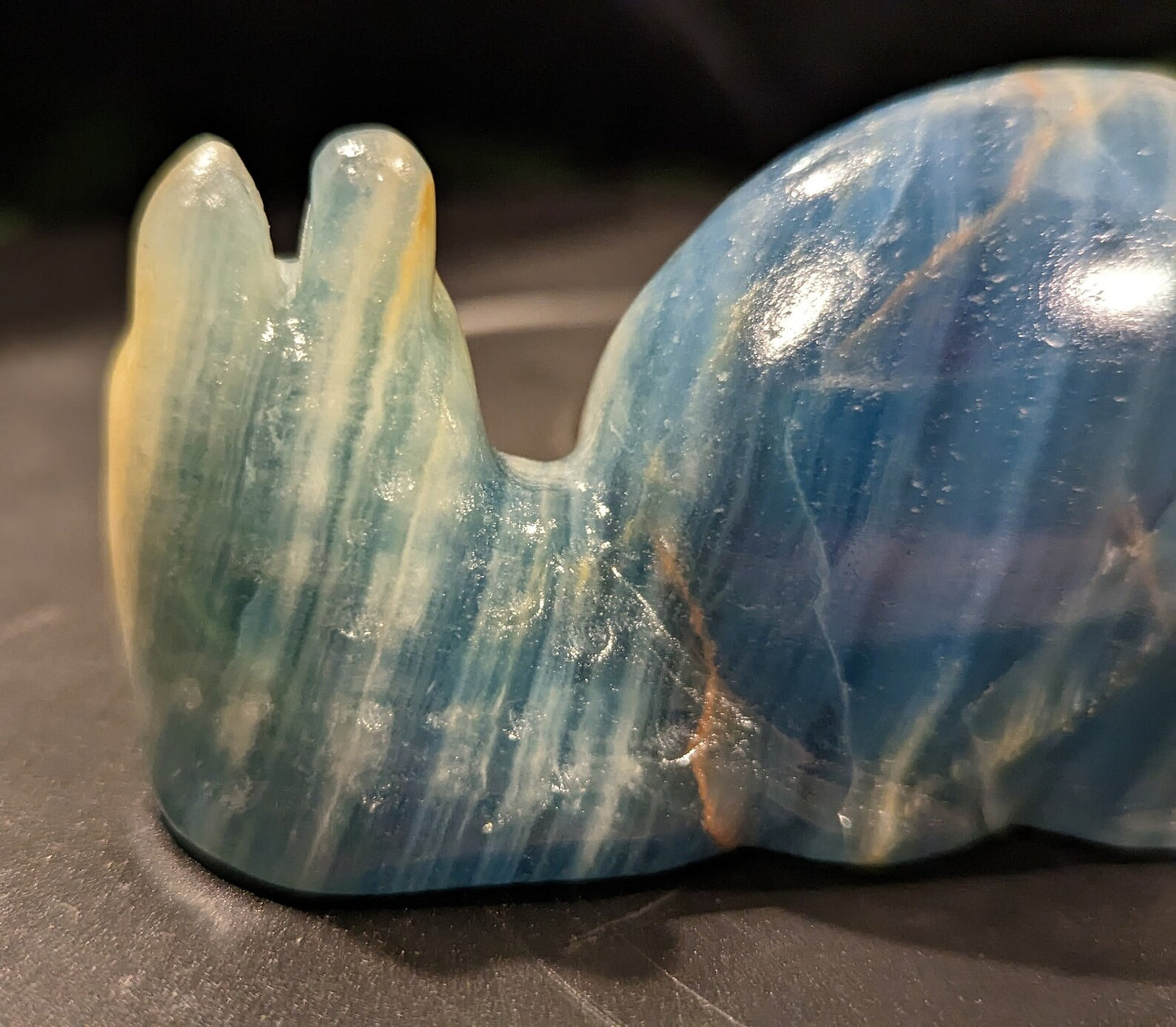 Blue Onyx Snail Figurine ~ Crystal Snail