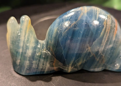Blue Onyx Snail Figurine ~ Crystal Snail