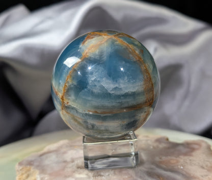 Blue Onyx Sphere with Banding