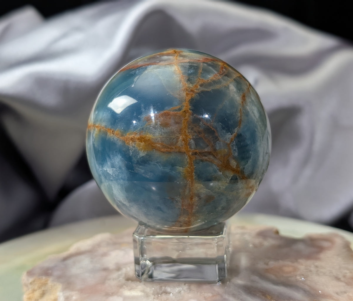 Blue Onyx Sphere with Banding