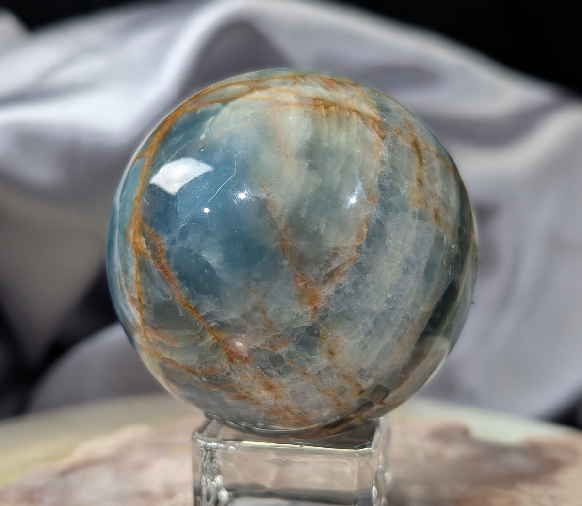Blue Onyx Sphere with Banding