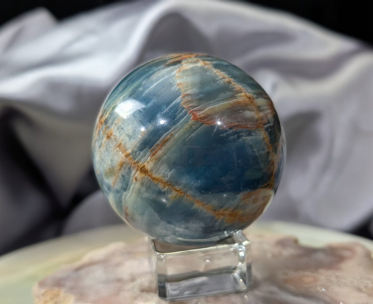 Blue Onyx Sphere with Banding