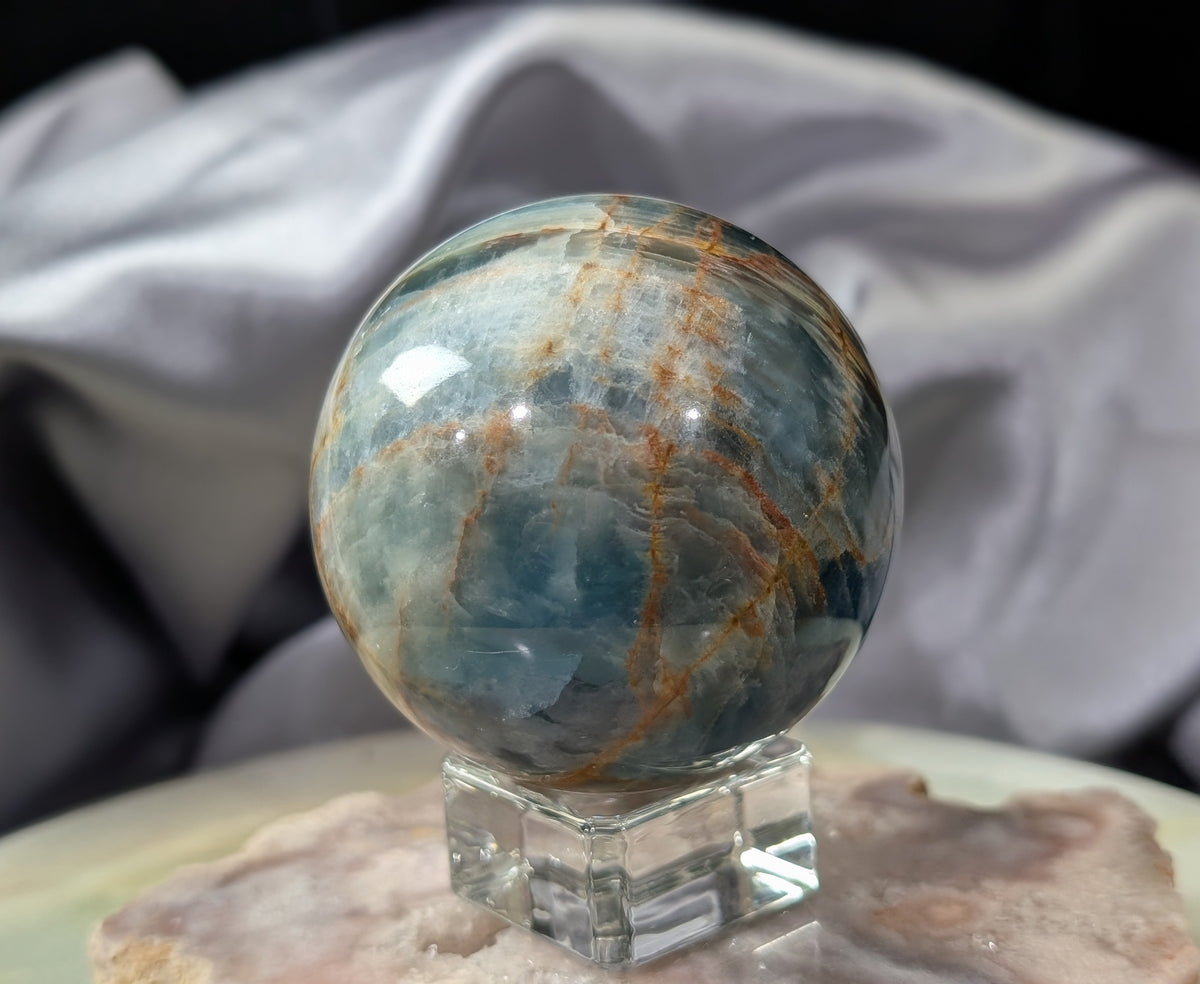 Blue Onyx Sphere with Banding