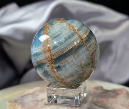Blue Onyx Sphere with Banding