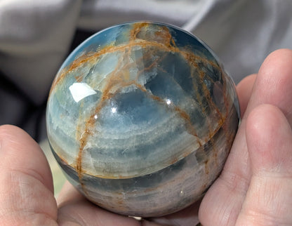 Blue Onyx Sphere with Banding