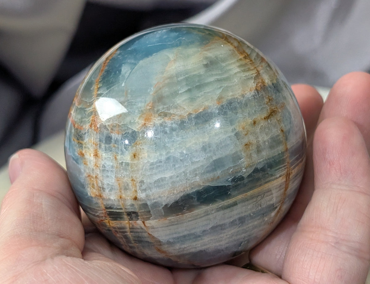 Blue Onyx Sphere with Banding
