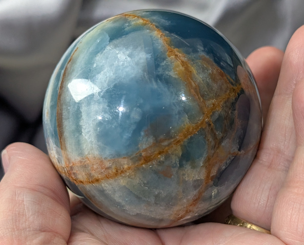 Blue Onyx Sphere with Banding