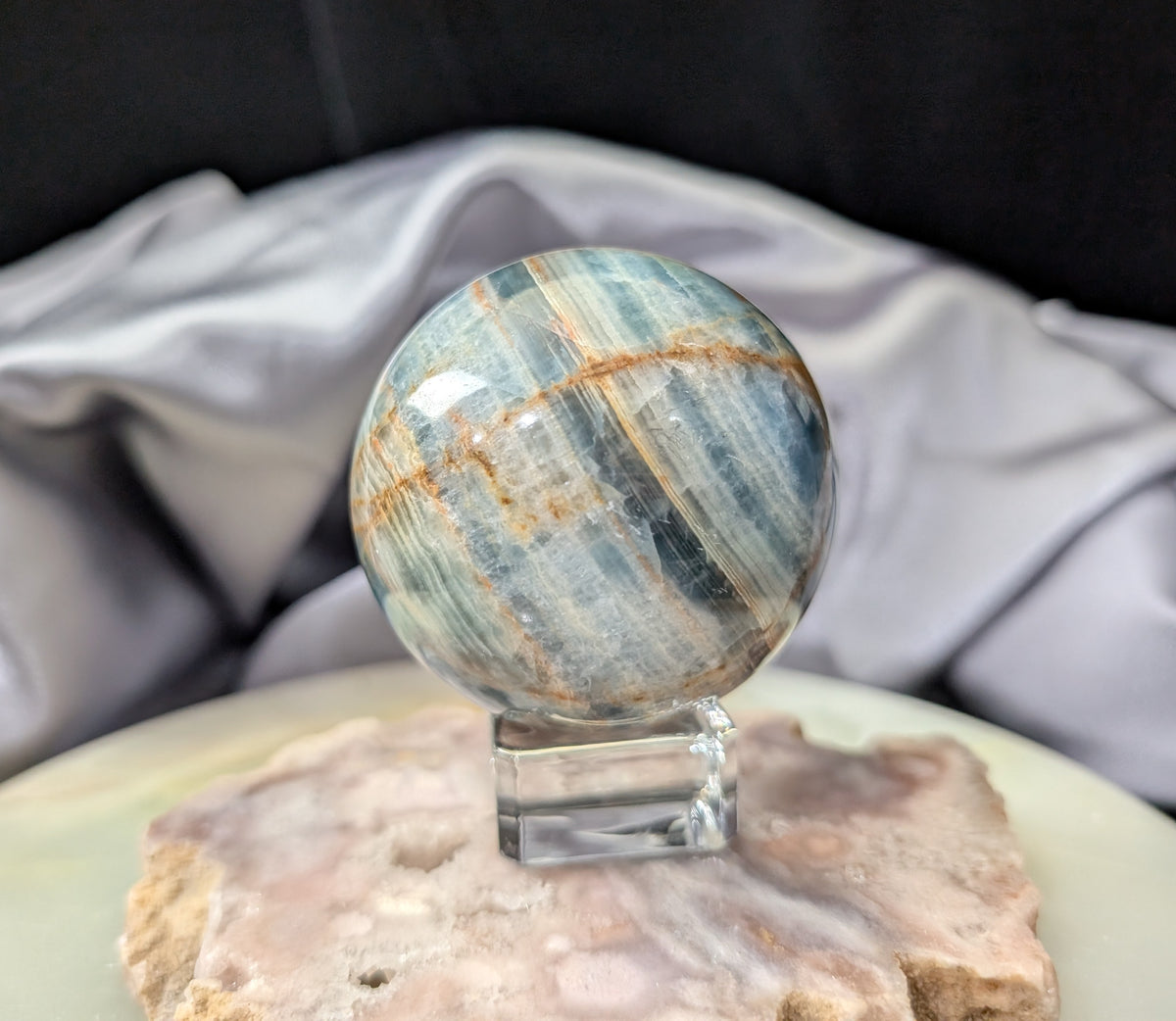 Blue Onyx Sphere with Banding