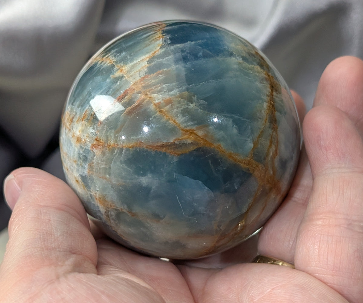 Blue Onyx Sphere with Banding
