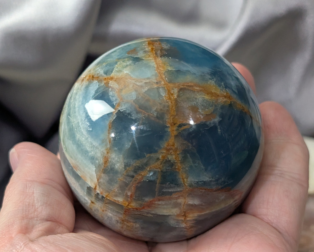 Blue Onyx Sphere with Banding