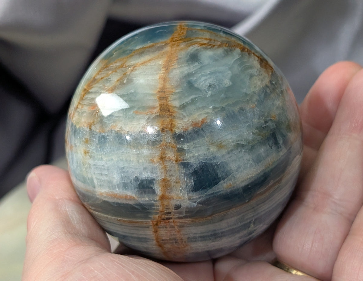 Blue Onyx Sphere with Banding