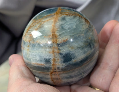 Blue Onyx Sphere with Banding
