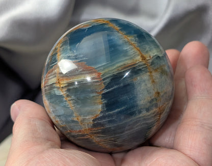 Blue Onyx Sphere with Banding