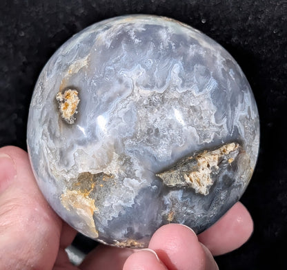 Blue Plume Agate Sphere