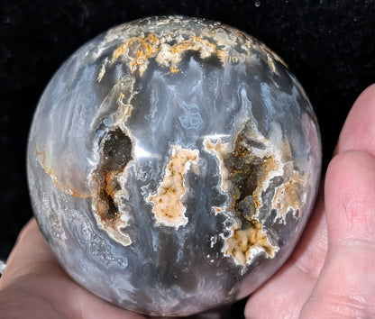 Blue Plume Agate Sphere