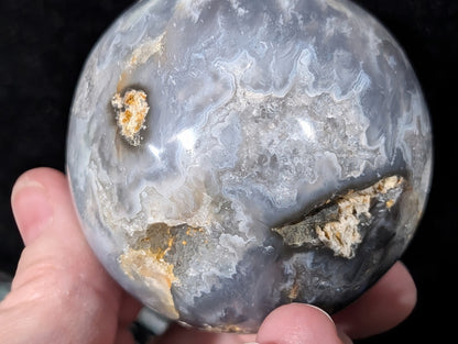 Blue Plume Agate Sphere