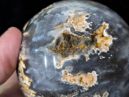 Blue Plume Agate Sphere